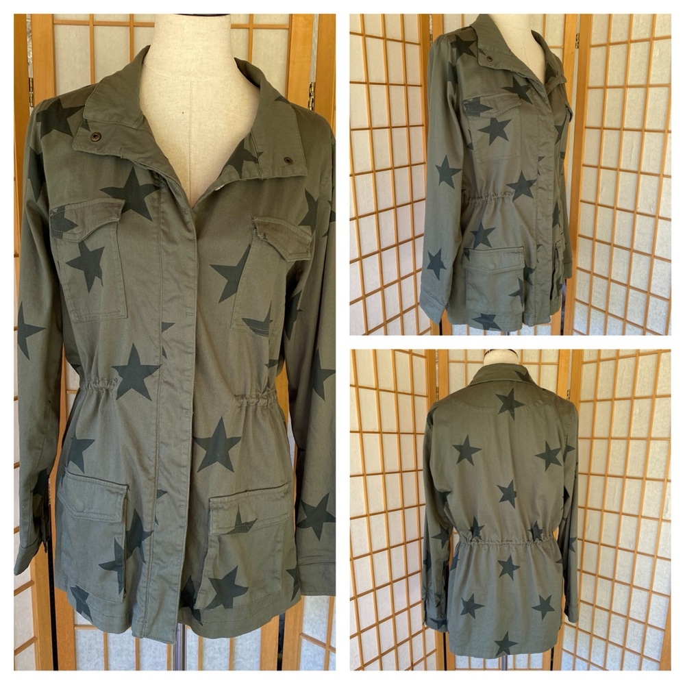 Knox Rose Army Green Star Utility Jacket SZ L